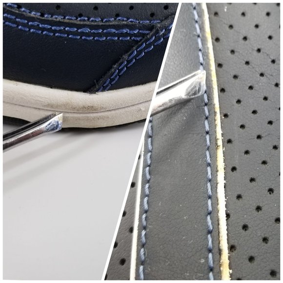 Easy Spirit Women US 8.0 Shoes Mule Clog Slide Slip On Travel Navy Blue Leather - Picture 11 of 14